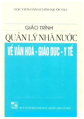 Giáo trình về quản lý nhà nước về văn hóa giáo dục y tế