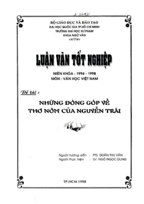 Khóa luận tốt nghiệp ngữ văn những đóng góp về thơ nôm của nguyễn trãi