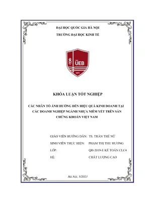 Khóa luận tốt nghiệp kế toán kiểm toán các nhân tố ảnh hưởng đến hiệu quả kinh doanh tại các doanh nghiệp ngành nhựa niêm yết trên sàn chứng khoán việt nam