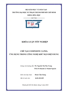 Khóa luận tốt nghiệp hóa học chế tạo composite ca