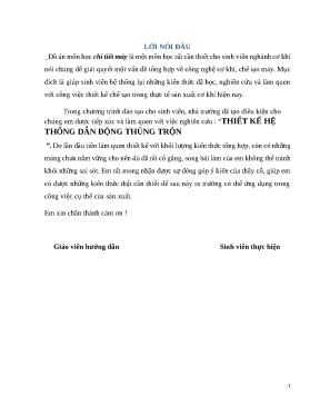 Đồ án chi tiết máy