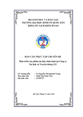 Chuyên đề thực tập phát triển sản phẩm du lịch chữa lành tại công ty cổ phần du lịch và truyền thông 123