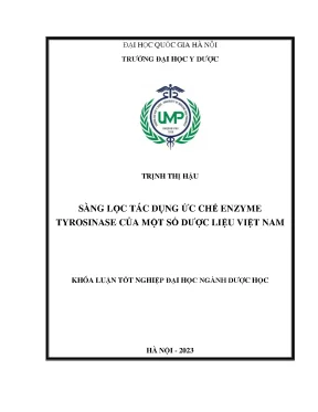 Khóa luận sàng lọc tác dụng ức chế enzyme tyrosinase của một số dược liệu việt nam