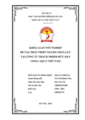 Khoá luận phát triển nguồn nhân lực tại công ty trách nhiệm hữu hạn linea aqua việt nam