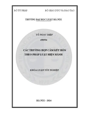 Khóa luận tốt nghiệp các trường hợp cấm kết hôn theo pháp luật hiện hành