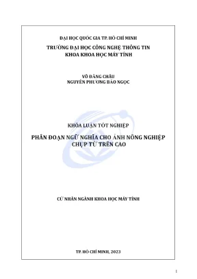 Khóa luận tốt nghiệp khoa học máy tính phân đoạn ngữ nghĩa cho ảnh nông nghiệp chụp từ trên cao