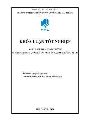 Khóa luận đánh giá tải lượng và vận chuyển chất ô nhiễm hữu cơ sông bạch đằng
