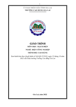 Giáo trình mạch điện nghề điện công nghiệp cao đẳng