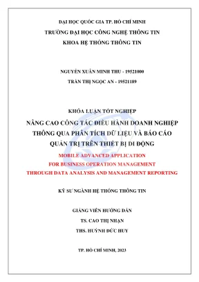 Khóa luận tốt nghiệp an toàn thông tin nâng cao công tác điều hành doanh nghiệp thông qua phân tích dữ liệu và báo cáo quản trị trên thiết bị di động