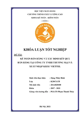 Kế toán bán hàng và xác định kết quả bán hàng tại công ty tnhh thương mại và xuất nhập khẩu viettel