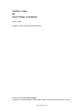 Great writing 1ed foundations tn