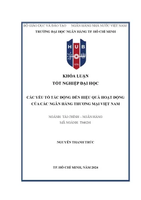 Các yếu tố tác động đến hiệu quả hoạt động của các ngân hàng thương mại việt nam