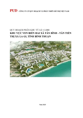 Quy hoạch phân khu tỷ lệ 12 000 khu vực ven biển hai xã tân bình tân tiến thị xã la gi tỉnh bình thuận