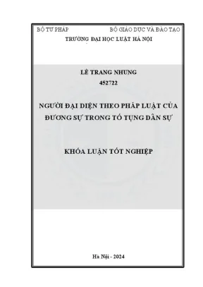 Khóa luận tốt nghiệp người đại diện theo pháp luật của đương sự trong tố tụng dân sự