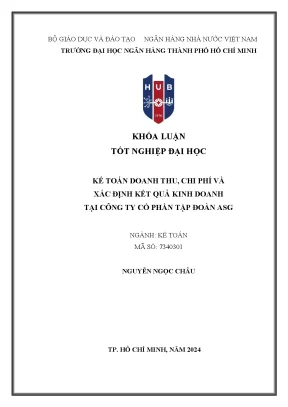 Kế toán doanh thu chi phí và xác định kết quả kinh doanh tại công ty cổ phần tập đoàn asg