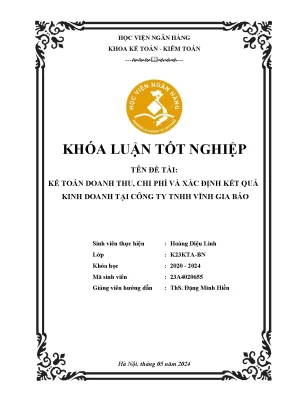 Kế toán doanh thu chi phí và xác định kết quả kinh doanh tại công ty tnhh vĩnh gia bảo