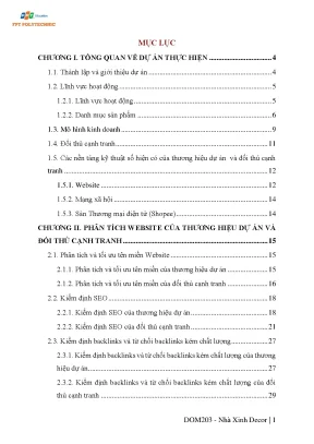 Assignment dự án thương mại điện tử tổng quan về dự án thực hiện thương hiệu nhà xinh decor
