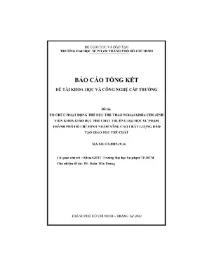 Tổ chức hoạt động thể dục thể thao ngoại khóa cho sinh viên khoa giáo dục thể chất trường đại học sư phạm thành phố hồ chí minh nhằm nâng cao chất lượng đào tạo giáo dục thể chất