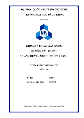 Bộ môn cầu đường đồ án chuyên ngành thiết kế cầu
