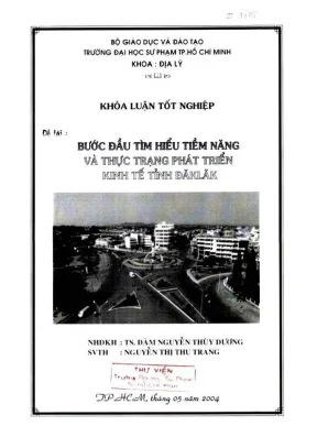 Khóa luận tốt nghiệp địa lý bước đầu tìm hiểu tiềm năng và thực trạng phát triển kinh tế đăklăk