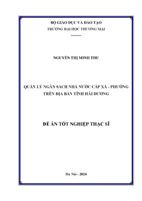 Quản lý ngân sách nhà nước cấp xã phường trên địa bàn tỉnh hải dương