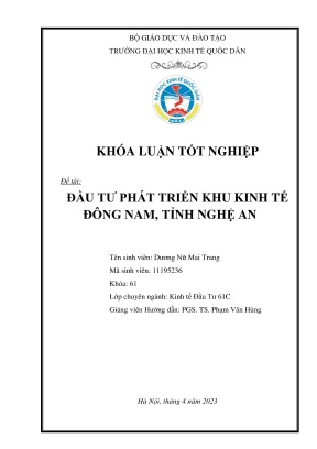 Khóa luận tốt nghiệp đầu tư phát triển khu kinh tế đông nam tỉnh nghệ an