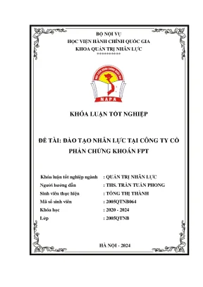 Đề tài đào tạo nhân lực tại công ty cổ phần chứng khoán fpt