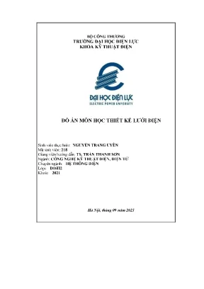 Đồ án môn học thiết kế lưới điện ứ