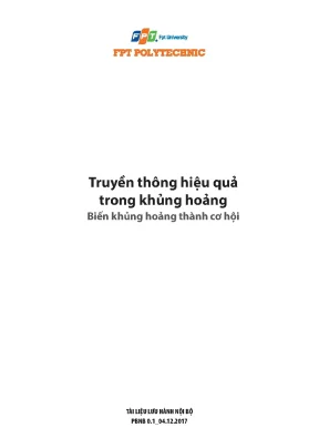 Sách truyền thông hiệu quả trong khủng hoảng biến khủng hoảng thành cơ hội
