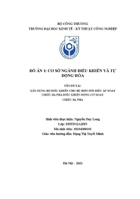Xây dựng bộ điều khiển cho bộ biến đổi điều áp xoay chiều ba pha điều khiển động cơ xoay chiều ba pha
