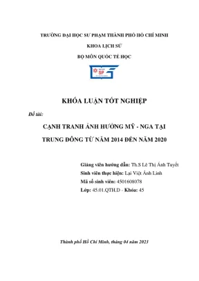 Khóa luận tốt nghiệp lịch sử cạnh tranh ảnh hưởng mỹ nga tại trung đông từ năm 2014 đến năm 2020