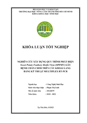 Khóa luận tốt nghiệp công nghệ sinh học nghiên cứu xây dựng quy trình phát hiện sweet potato feathery mottle virus spfmv gây bệnh chân chim trên cây khoai lang bằng kỹ thuật multiplex rt pcr