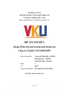 Đề án cơ sở 1 đề tài phân tích môi trường kinh doanh của công ty cổ phần vinafreight