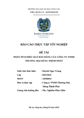Luận văn tốt nghiệp phân tích hiệu quả bán hàng của công ty tnhh thương mại hùng thịnh phát
