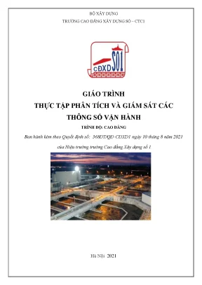 Giáo trình thực tập phân tích và giám sát các thông số vận hành ngành kỹ thuật thoát nước và xử lý nước thải cao đẳng