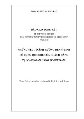 Những yếu tố ảnh hưởng đến ý định sử dụng qr code của khách hàng tại các ngân hàng ở việt nam