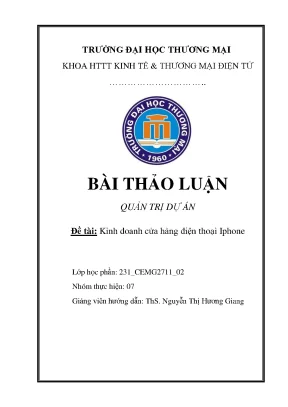 Đề tài kinh doanh cửa hàng điện thoại iphone