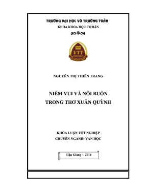 Khóa luận tốt nghiệp văn học niềm vui và nỗi buồn trong thơ xuân quỳnh
