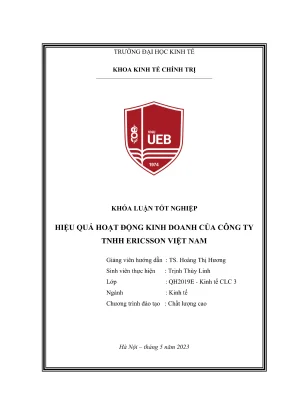 Khóa luận tốt nghiệp kinh tế chính trị hiệu quả hoạt động kinh doanh của công ty tnhh ericsson việt nam