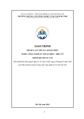Giáo trình kỹ thuật lắp đặt điện nghề công nghệ kỹ thuật điện điện tử trung cấp