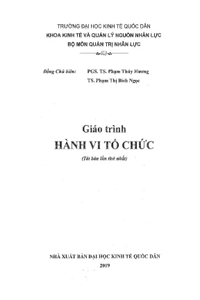 Giáo trình hành vi tổ chức 2019 phạm thuý hương