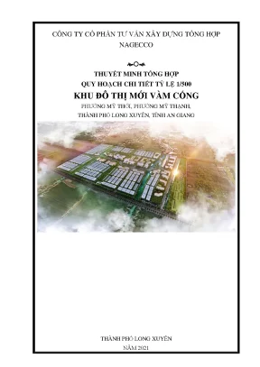 Thuyết minh tổng hợp quy hoạch chi tiết tỷ lệ 1500 khu đô thị mới vàm cống phường mỹ thới phường mỹ thạnh thành phố long xuyên tỉnh an giang