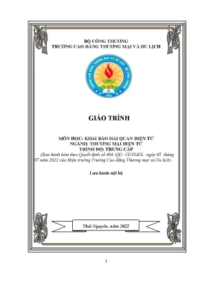 Giáo trình khai báo hải quan điện tử ngành thương mại điện tử trung cấp