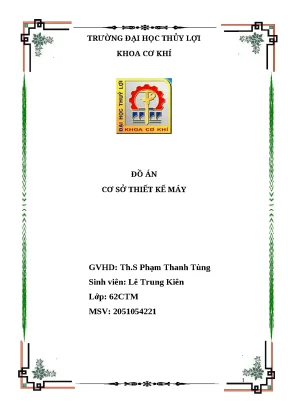 Đồ án cơ sở thiết kế máy tính toán thiết kế bộ truyền đai thang