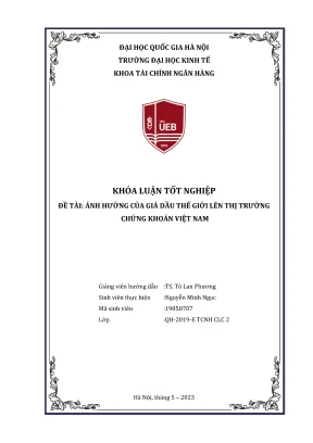 Khóa luận tốt nghiệp tài chính ngân hàng ảnh hưởng của giá dầu thế giới lên thị trường chứng khoán việt nam