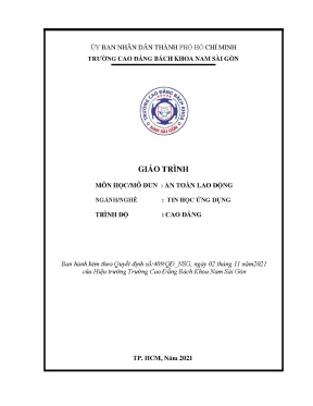 Giáo trình an toàn lao động nghề tin học ứng dụng cao đẳng