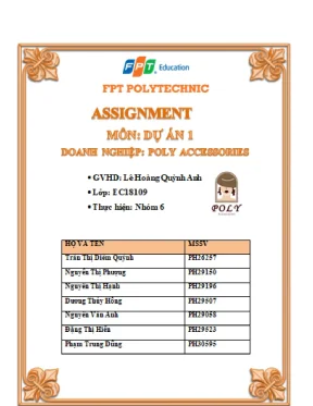 Assignment môn dự án 1 doanh nghiệp poly accessories