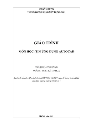 Giáo trình tin ứng dụng autocad ngành thiết kế đồ họa cao đẳng