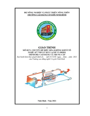 Giáo trình chuyên đề điều hòa không khí ô tô nghề kỹ thuật máy lạnh và điều hoà không khí cđtc