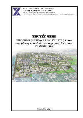 Điều chỉnh quy hoạch phân khu tỷ lệ 12 000 khu đô thị nam sông tam điệp thị xã bỉm sơn phân khu số 6